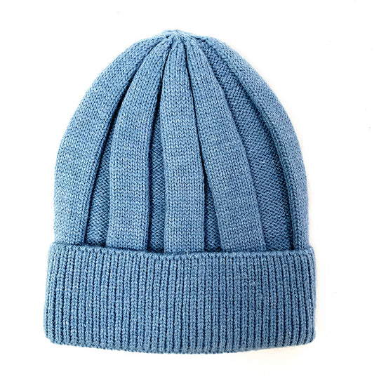 Kids Ribbed Beanie Stone