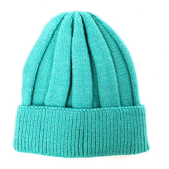 Kids Ribbed Beanie Turquoise