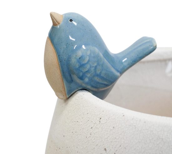 Blue bird pot/sitter