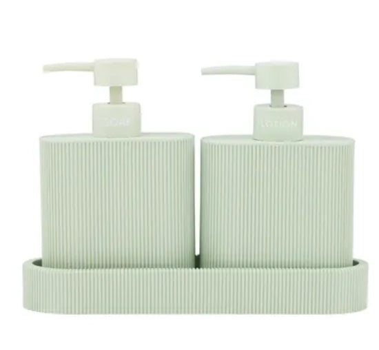 Seafoam Sid Soap and Lotion Dispenser with Tray
