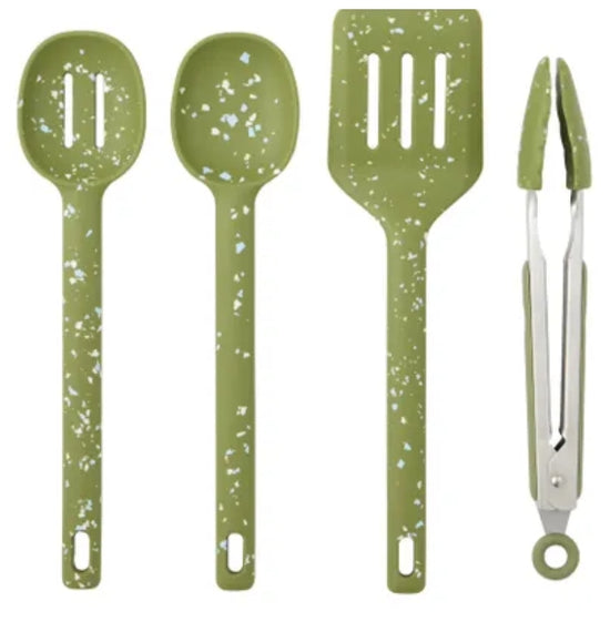 Gem 4-Piece Silicone & Stainless Steel Tool Set