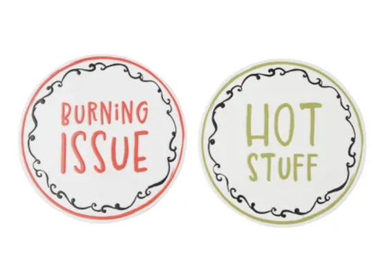 Too Hot to Handle Ceramic Trivet Set