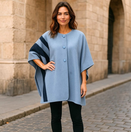 Elegant Button Detail Winter Cape