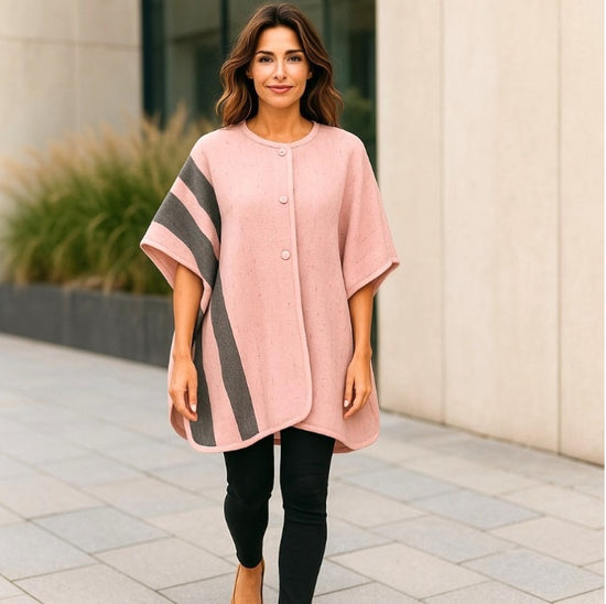 Elegant Button Detail Winter Cape