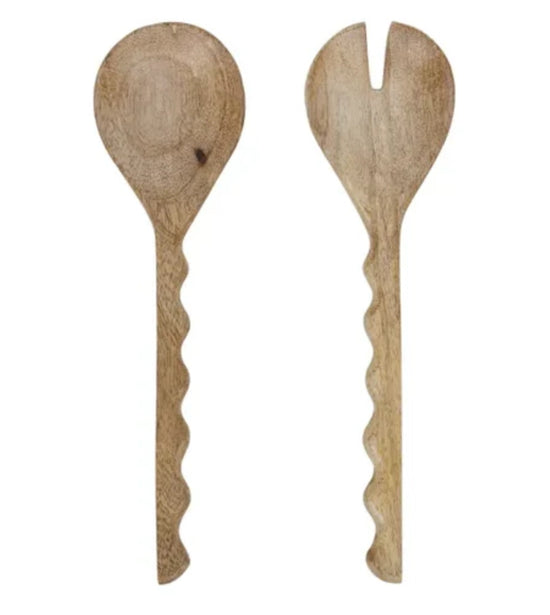 Turin Wood Salad Servers (Set of 2)