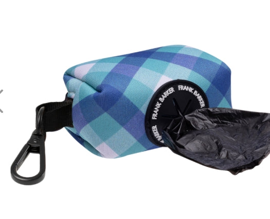 Frank Barker Teal Gingham Poop Bag